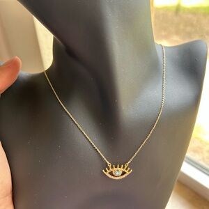 18 KARAT REAL GOLD EVIL EYES SET JAPAN GOLD